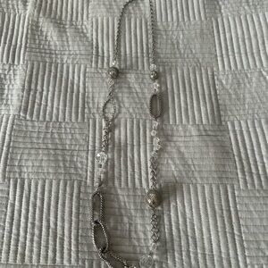 Silver and Clear Beaded Necklace